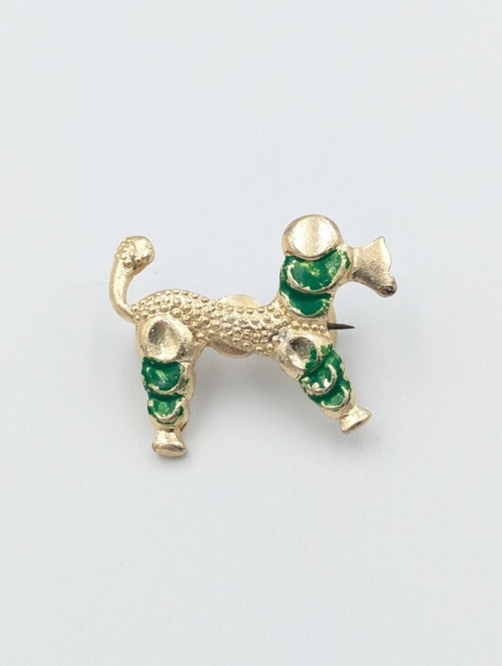 Vintage small dog poodle brooch pin made in Hong Kong